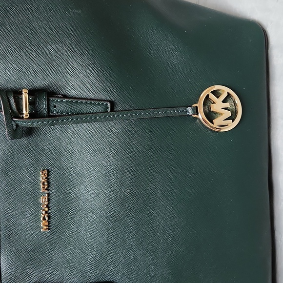 Michael Kors Jet Set Travel Tote Racing Green NWT - Picture 2 of 11